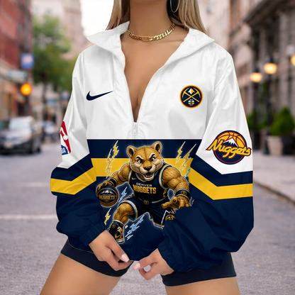 VIRAL EDITION - NEW CUSTOMIZED NBA08 DNU DENVER NUGGETS V-NECK ZIPPER SWEATSHIRT JACKET