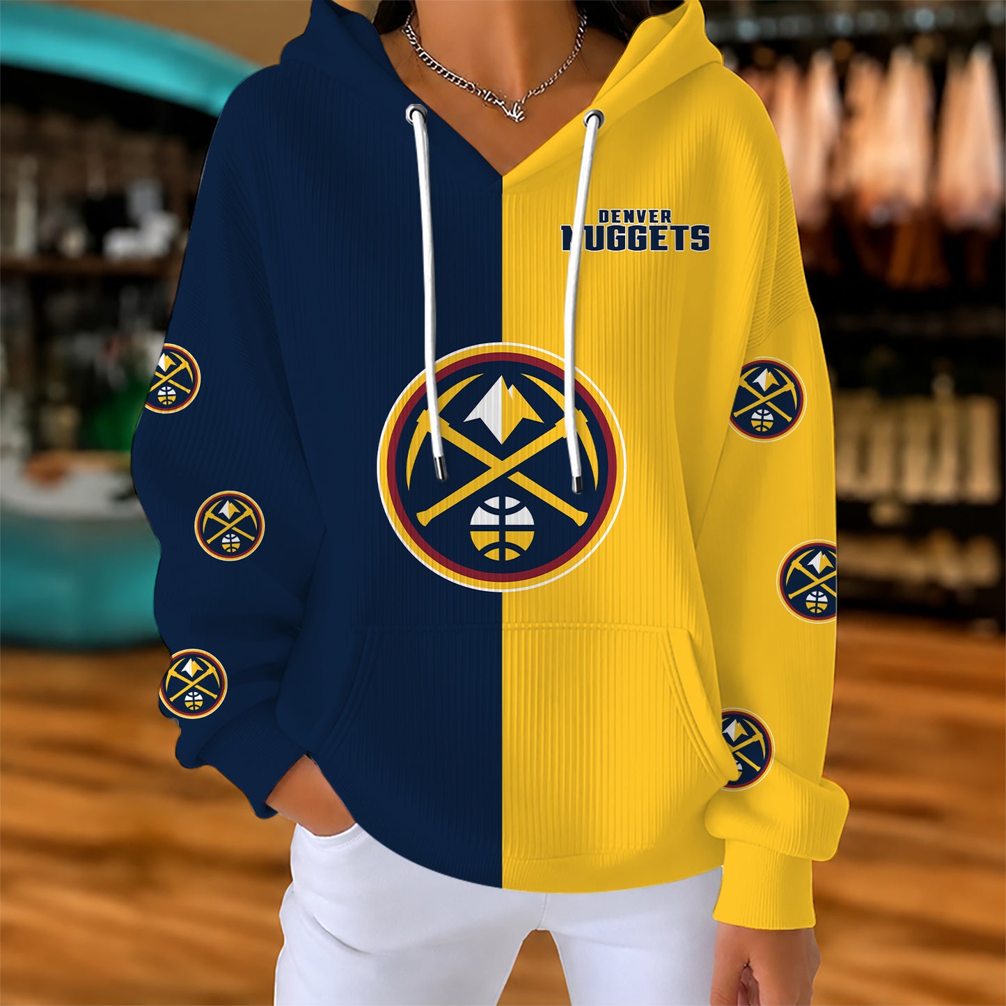 [HOT DEAL] NEW CUSTOMIZED NBA08 DNU DENVER NUGGETS  RIBBED HOODIE & SWEATSHIRT