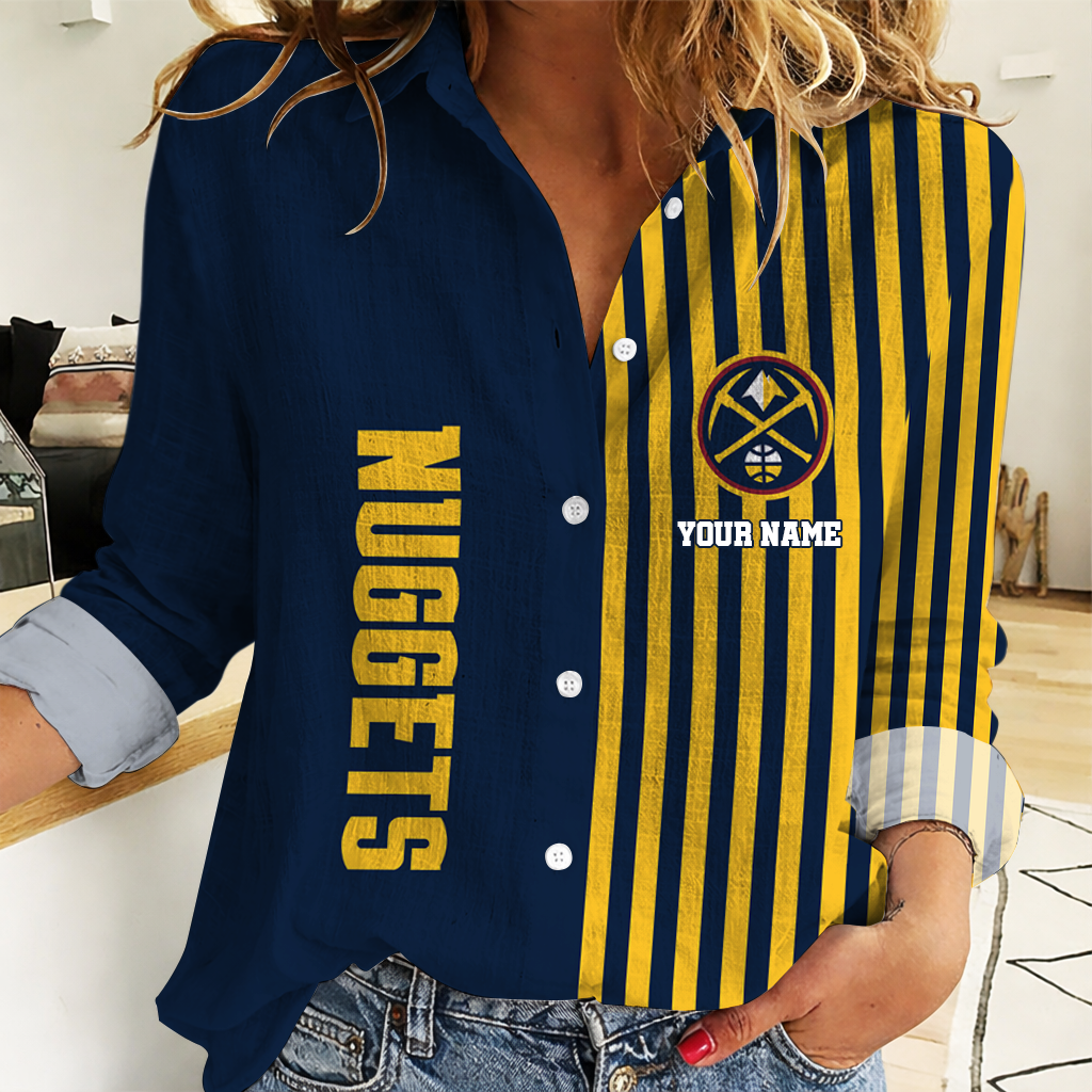 LIMITED EDITION - NEW CUSTOMIZED NBA08 DNU DENVER NUGGETS WOMEN CASUAL SHIRT