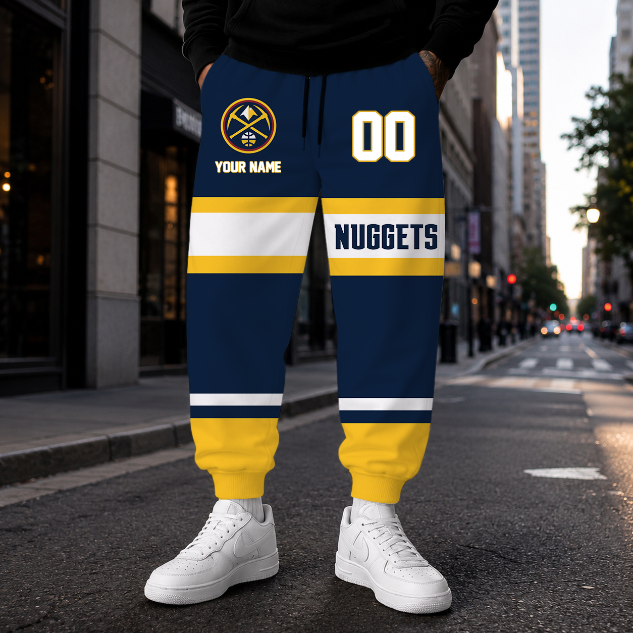 ELITE EDITION - NEW CUSTOMIZED NBA08 DNU DENVER NUGGETS SWEATPANTS