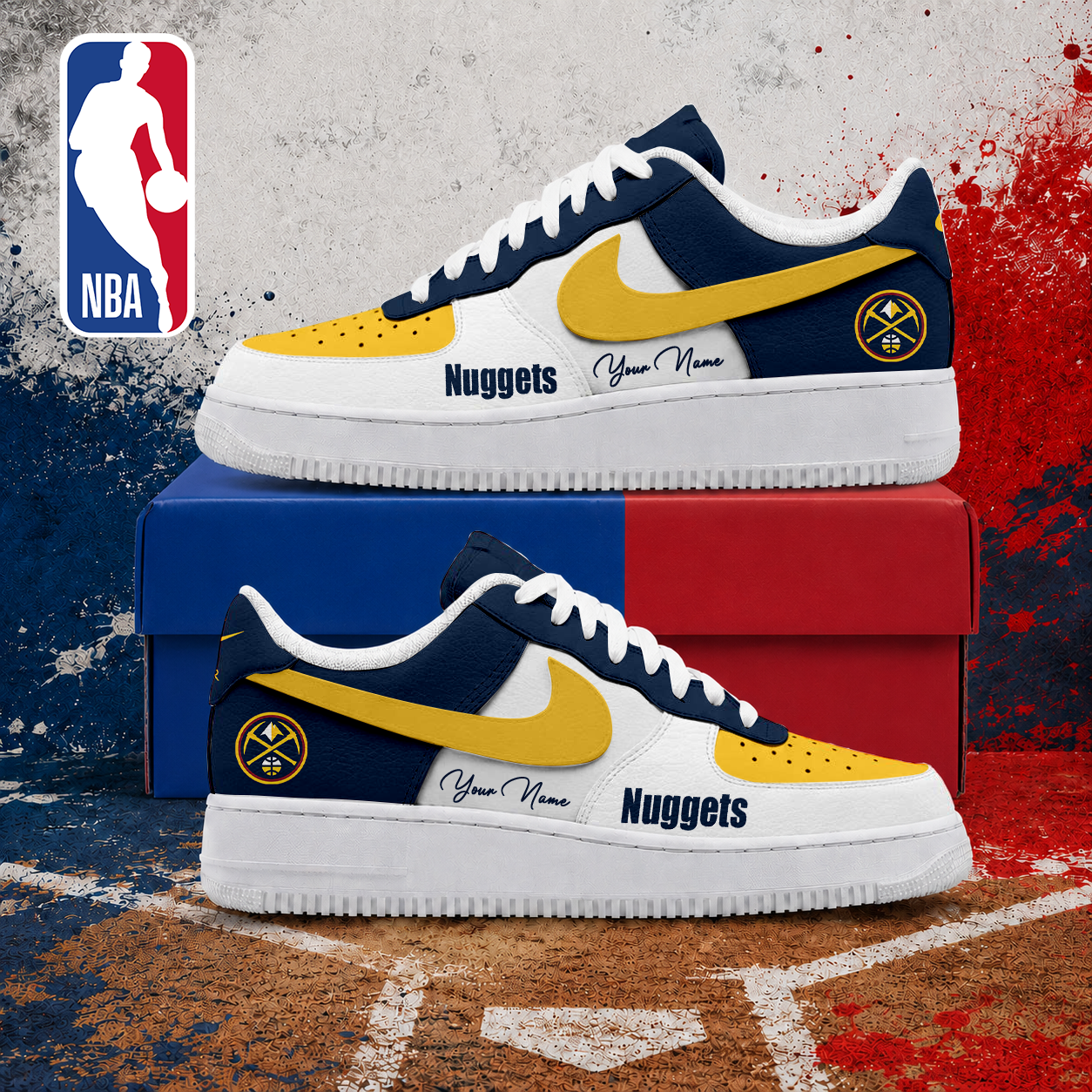 MEGA SALE - NEW CUSTOMIZED NBA08 DNU DENVER NUGGETS AF1 SNEAKERS