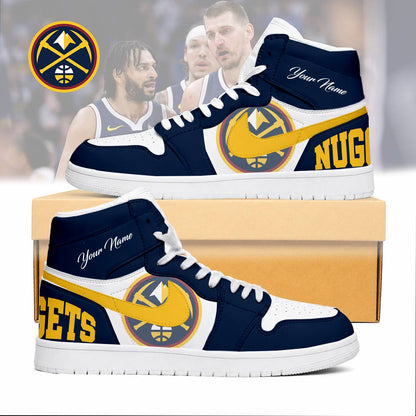 LIMITED EDITION - NEW CUSTOMIZED NBA08 DNU DENVER NUGGETS AIR JORDAN SNEAKERS
