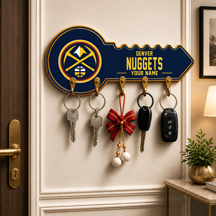 [HOT DEAL] NEW CUSTOMIZED NBA08 DNU DENVER NUGGETS WALL KEY HOLDER FOR HOME