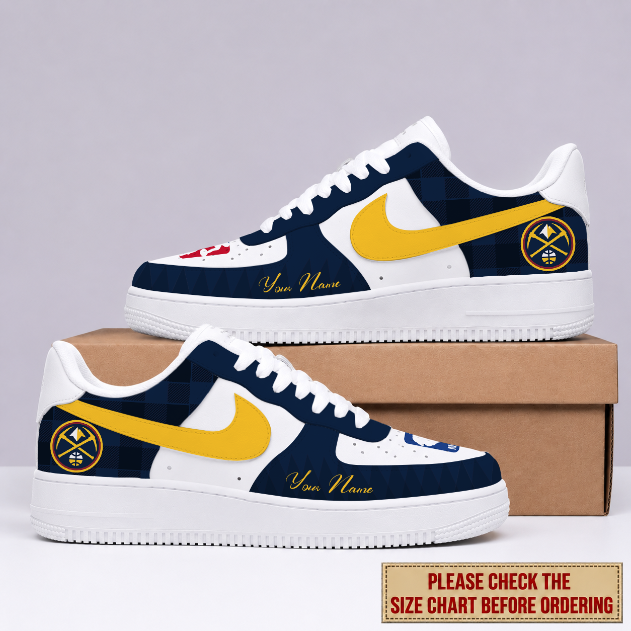 EXCLUSIVE EDITION - NEW CUSTOMIZED NBA08 DNU DENVER NUGGETS AF1 SNEAKERS