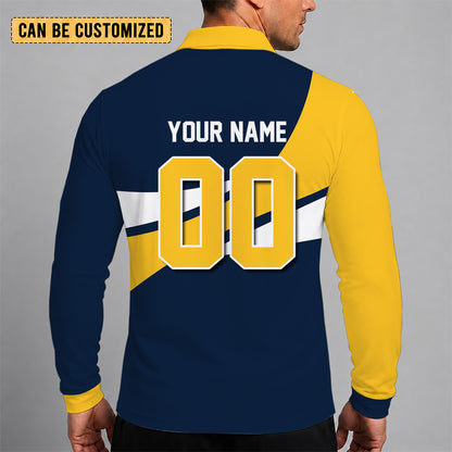 [HOT DEAL] NEW CUSTOMIZED NBA08 DNU DENVER NUGGETS MEN LONG SLEEVE POLO