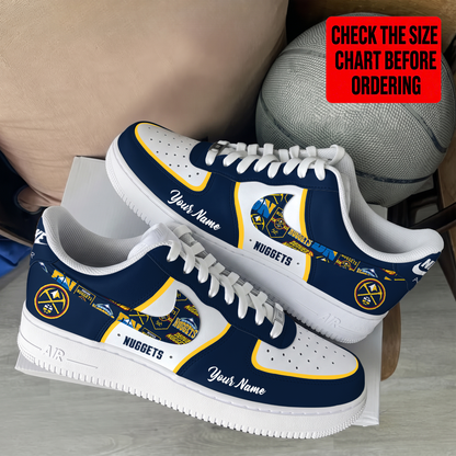 LIMITED EDITION - NEW CUSTOMIZED NBA08 DNU DENVER NUGGETS AF1 SHOES