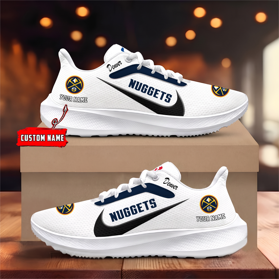 [HOT DEAL] NEW CUSTOMIZED NBA08 DNU DENVER NUGGETS ROAD RUNNING SHOES