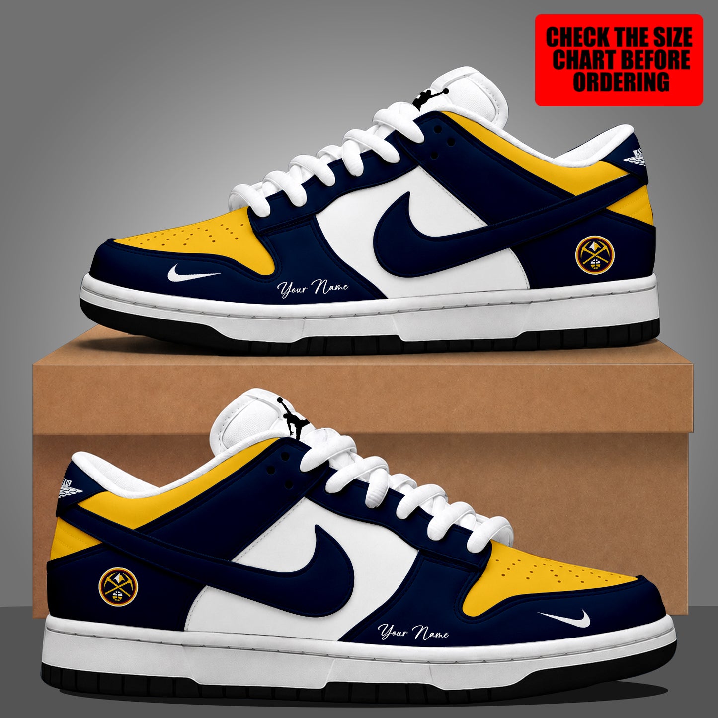 [HOT DEAL] NEW CUSTOMIZED NBA08 DNU DENVER NUGGETS DUNK LOW SHOES