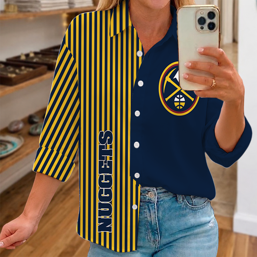 LIMITED EDITION - NEW CUSTOMIZED NBA08 DNU DENVER NUGGETS WOMEN CASUAL SHIRT FOR FAN