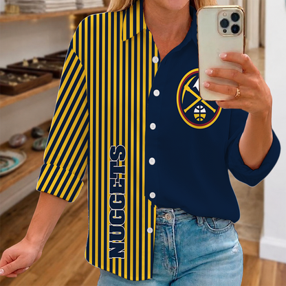 LIMITED EDITION - NEW CUSTOMIZED NBA08 DNU DENVER NUGGETS WOMEN CASUAL SHIRT FOR FAN