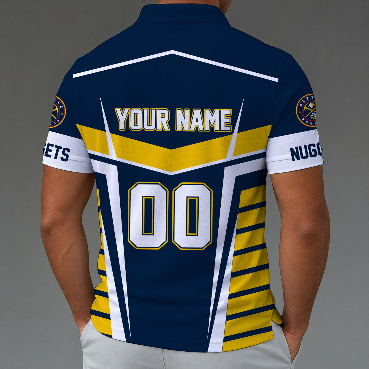 [HOT DEAL] NEW CUSTOMIZED NBA08 DNU DENVER NUGGETS ZIP POLO SHIRT