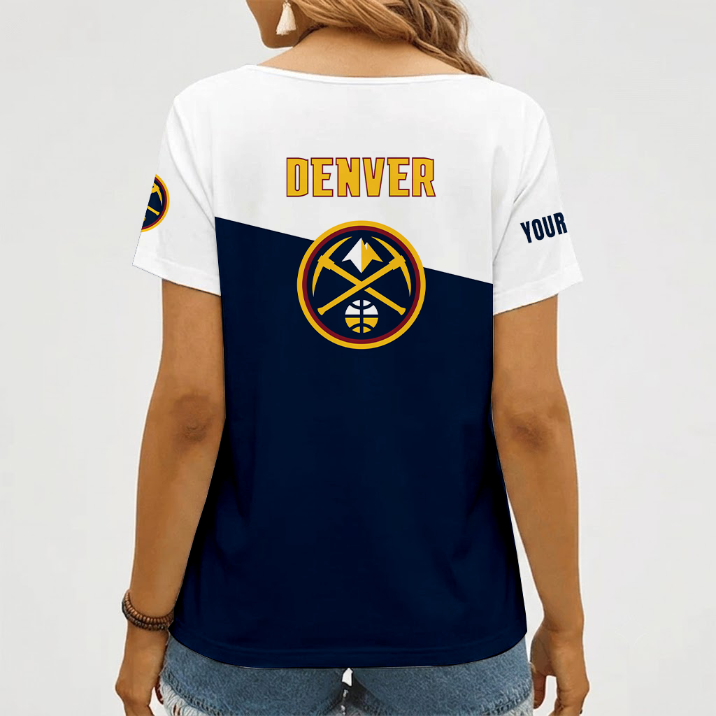 [HOT DEAL] NEW CUSTOMIZED NBA08 DNU DENVER NUGGETS V-NECK FEMALE SHIRT
