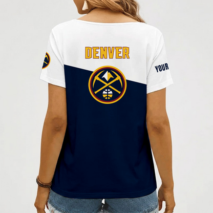 [HOT DEAL] NEW CUSTOMIZED NBA08 DNU DENVER NUGGETS V-NECK FEMALE SHIRT