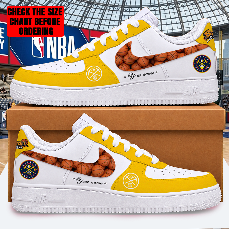 LIMITED EDITION - NEW CUSTOMIZED NBA08 DNU DENVER NUGGETS AF1 SHOES