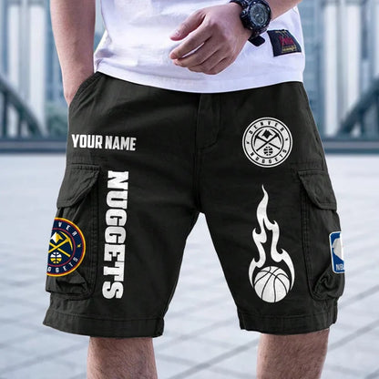 [HOT DEAL] NEW CUSTOMIZED NBA08 DNU DENVER NUGGETS CARGO SHORTS