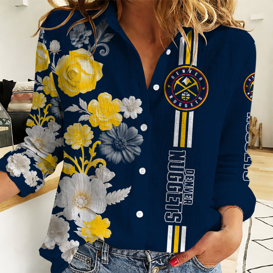LIMITED EDITION - NEW CUSTOMIZED NBA08 DNU DENVER NUGGETS BASKETBALL ASSOCIATION WOMEN CASUAL SHIRT FOR FAN