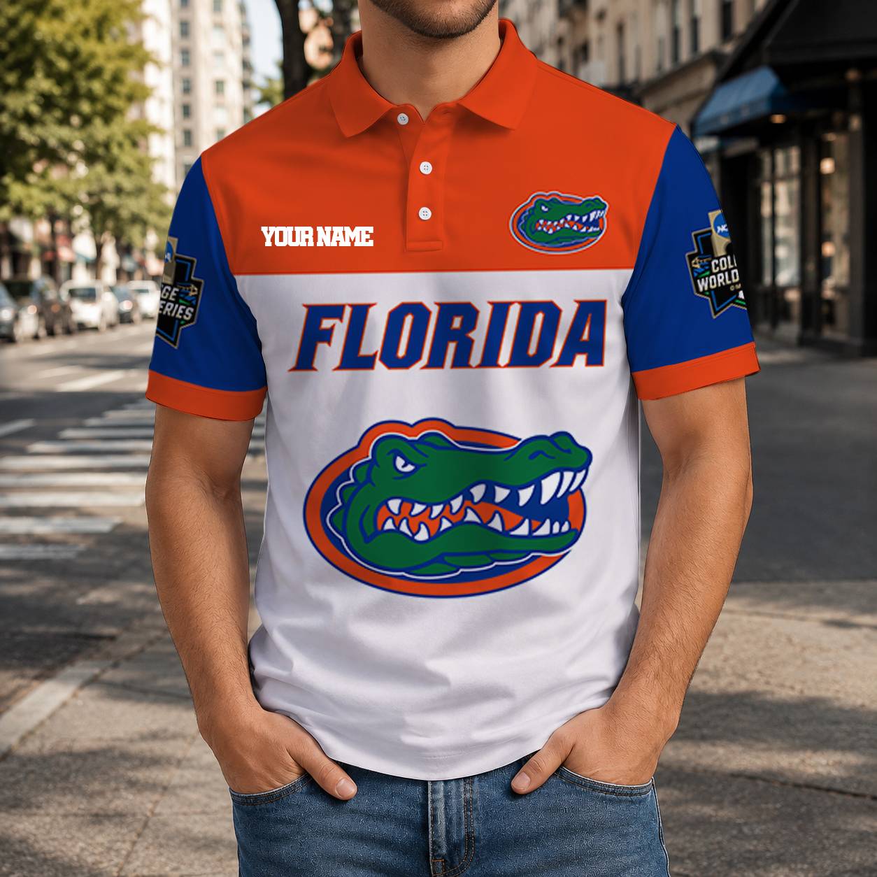 LIMITED EDITION - NEW CUSTOMIZED NCAA CWS08 FLG FLORIDA GATORS T-SHIRT, POLO SHIRT, ZIP POLO SHIRT, SWEATSHIRT, HOODIE & ZIP HOODIE