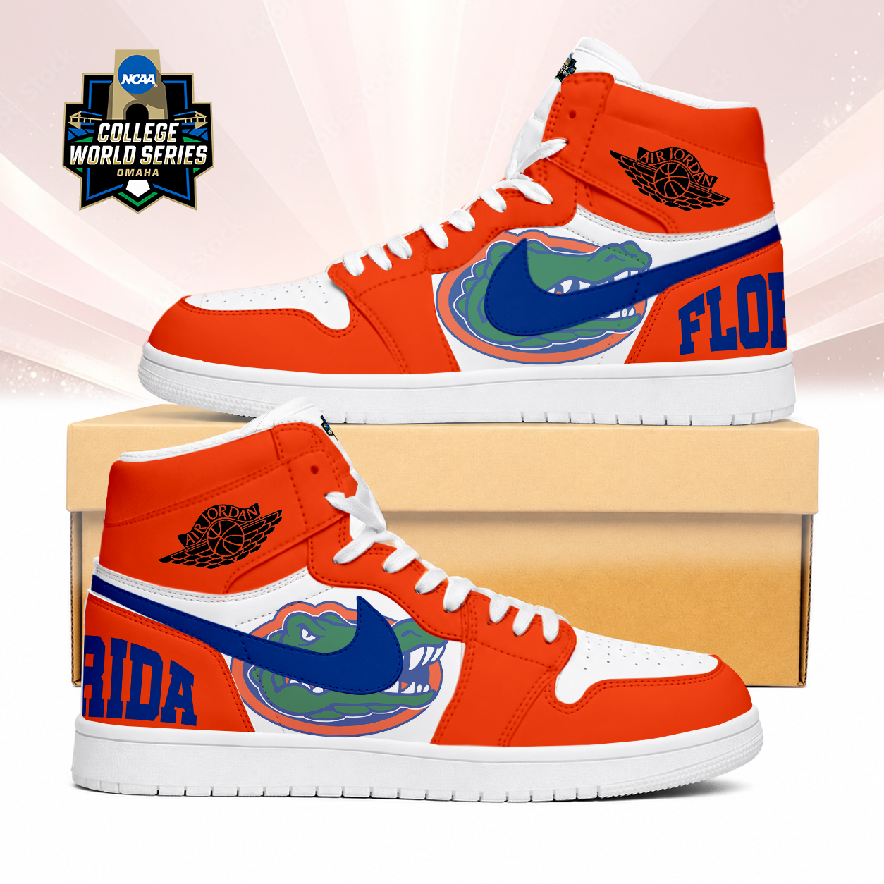 LIMITED EDITION - NEW CUSTOMIZED NCAA CWS08 FLG FLORIDA GATORS AIR JORDAN SNEAKERS