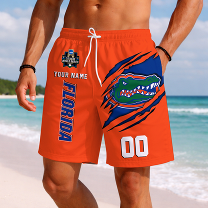 LIMITED EDITION - NEW CUSTOMIZED NCAA CWS08 FLG FLORIDA GATORS SHORT PANTS