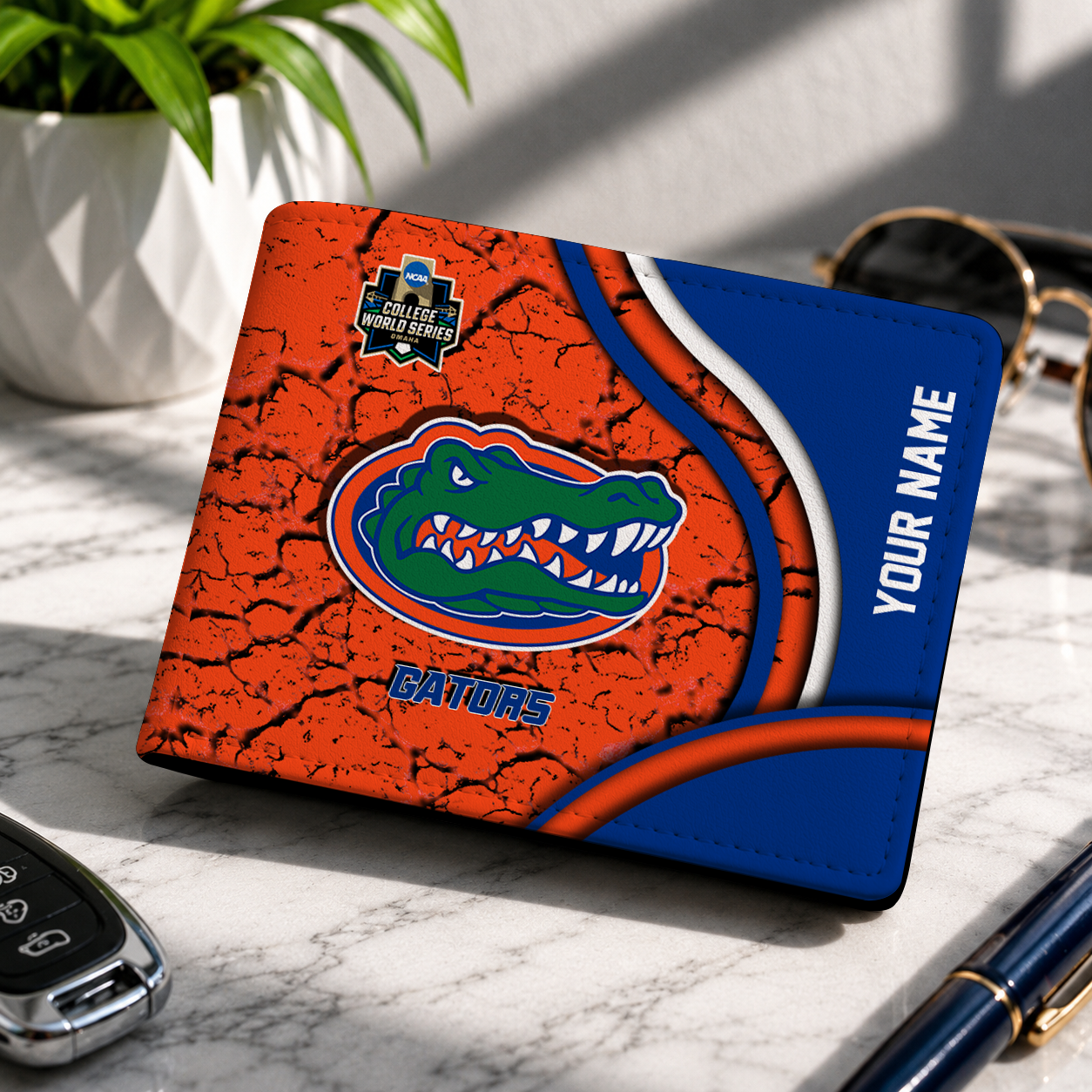 VIRAL EDITION - NEW CUSTOMIZED NCAA CWS08 FLG FLORIDA GATORS LEATHER WALLET