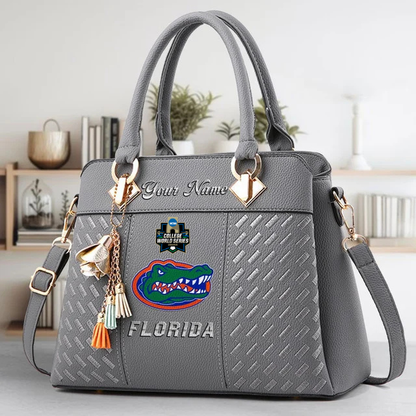 LIMITED EDITION - NEW CUSTOMIZED NCAA CWS08 FLG FLORIDA GATORS ZIP HANDBAG MULTICOLOR