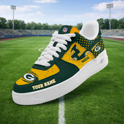 LIMITED EDITION - NEW CUSTOMIZED NFL08 GBP GREEN BAY PACKERS AF1 SNEAKERS