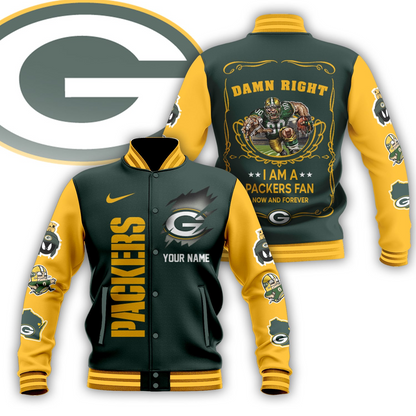 LIMITED EDITION - NEW CUSTOMIZED NFL08 GBP GREEN BAY PACKERS BASEBALL JACKET