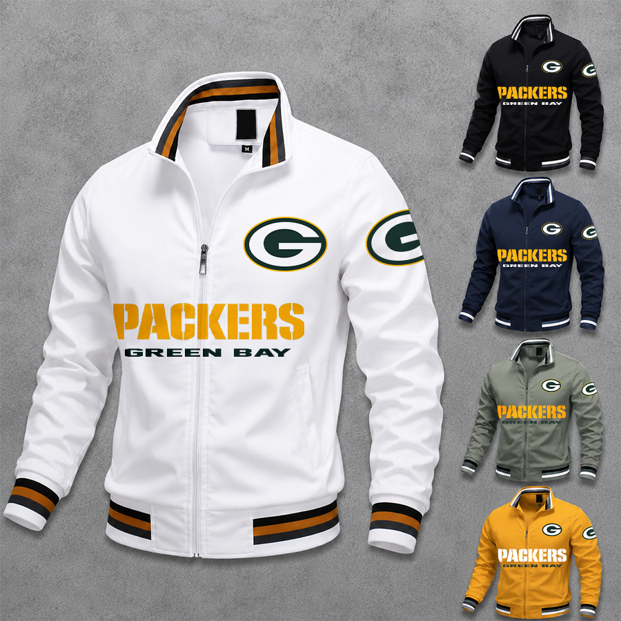 [SPECIAL OFFER] NEW CUSTOMIZED NFL08 GBP GREEN BAY PACKERS MEN'S CASUAL JACKET