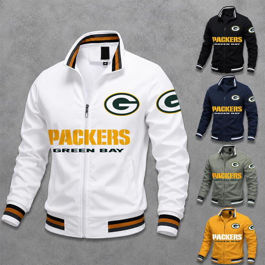 [SPECIAL OFFER] NEW CUSTOMIZED NFL08 GBP GREEN BAY PACKERS MEN'S CASUAL JACKET