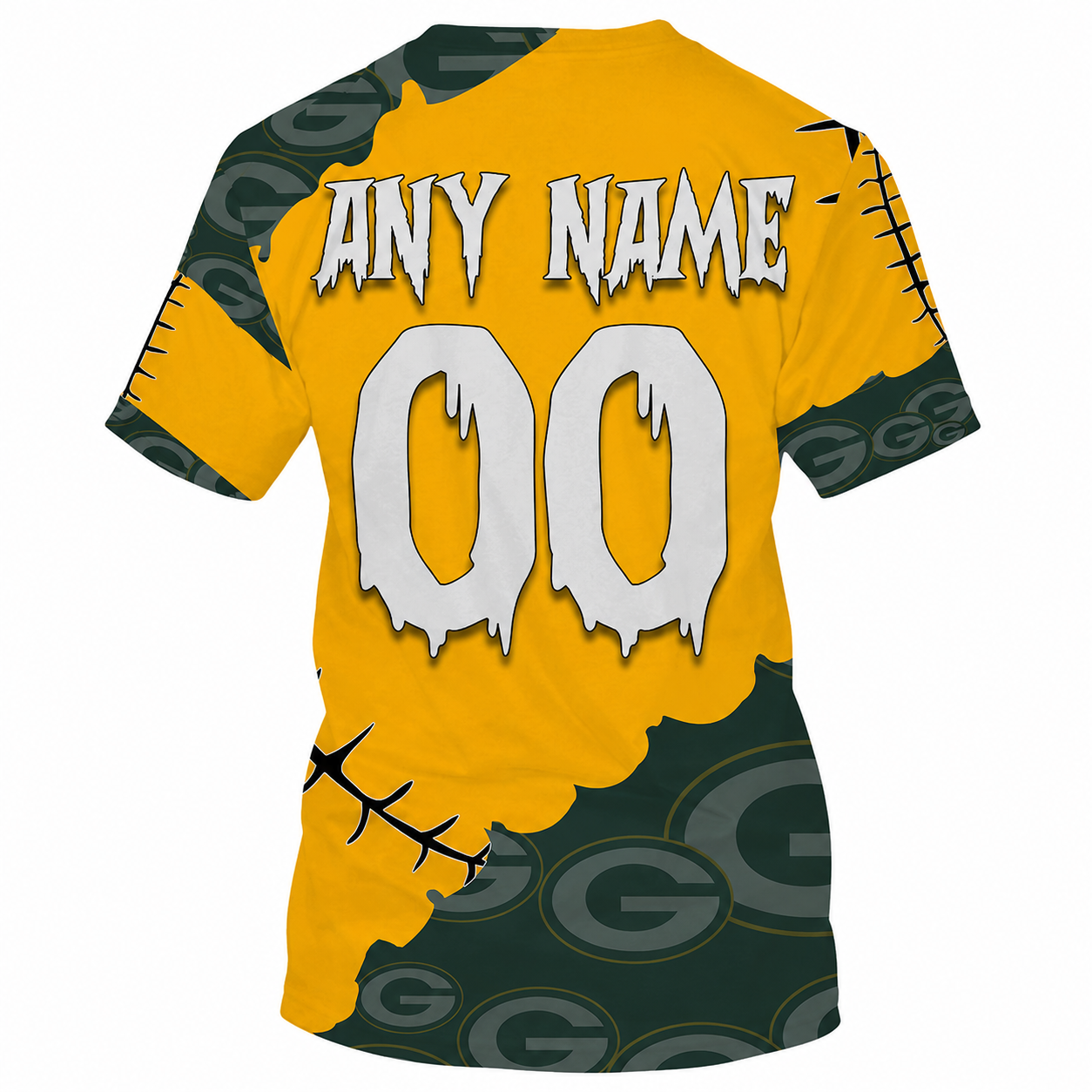 LIMITED EDITION - NEW CUSTOMIZED NFL08 GBP GREEN BAY PACKERS HALLOWEEN SKULL APPAREL FOR FANS