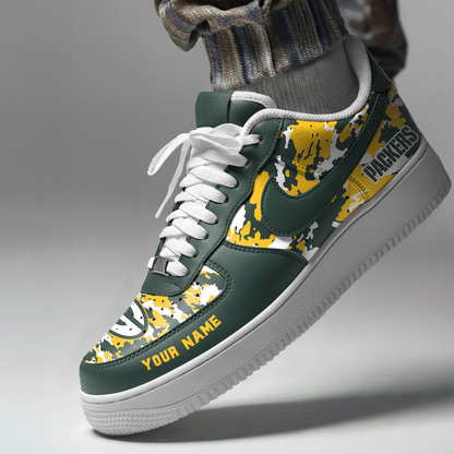 LIMITED EDITION - NEW CUSTOMIZED NFL08 GBP GREEN BAY PACKERS AF1 SNEAKERS