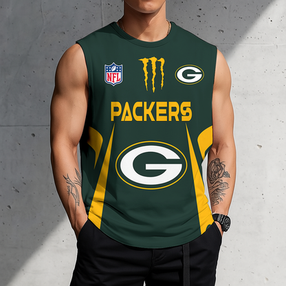 LIMITED EDITION - NEW CUSTOMIZED NFL08 GBP GREEN BAY PACKERS MEN'S GYM SHIRT