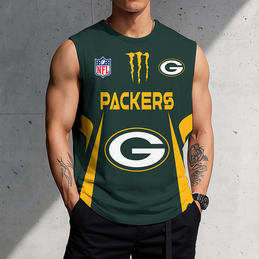 LIMITED EDITION - NEW CUSTOMIZED NFL08 GBP GREEN BAY PACKERS MEN'S GYM SHIRT