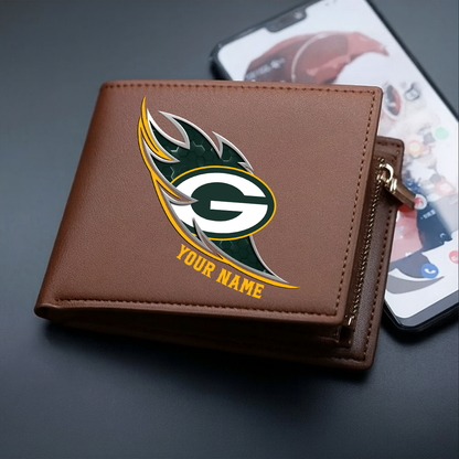LIMITED EDITION - NEW CUSTOMIZED NFL08 GBP GREEN BAY PACKERS LEATHER WALLET