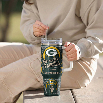 LIMITED EDITION - NEW CUSTOMIZED NFL08 GBP GREEN BAY PACKERS 40OZ TUMBLER