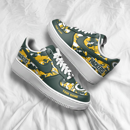 LIMITED EDITION - NEW CUSTOMIZED NFL08 GBP GREEN BAY PACKERS AF1 SNEAKERS