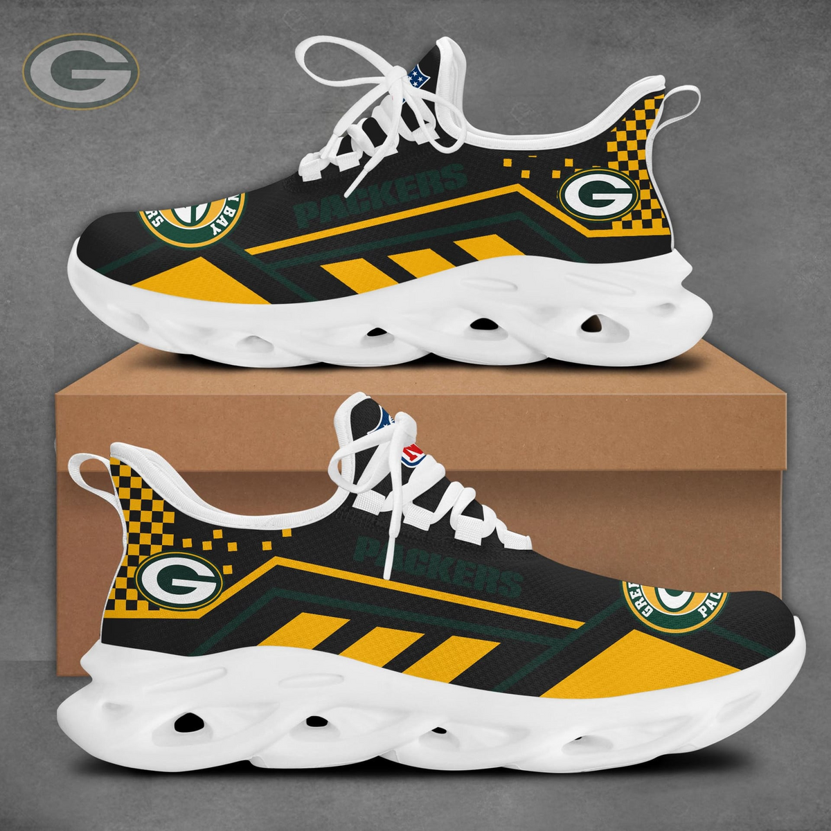 SPECIAL EDITION - NEW CUSTOMIZED NFL08 GBP GREEN BAY PACKERS MAX SOUL SHOES