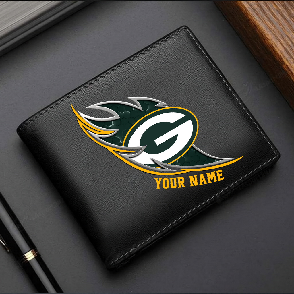 LIMITED EDITION - NEW CUSTOMIZED NFL08 GBP GREEN BAY PACKERS LEATHER WALLET