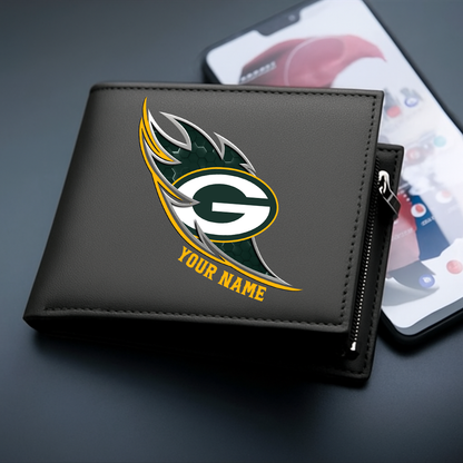 LIMITED EDITION - NEW CUSTOMIZED NFL08 GBP GREEN BAY PACKERS LEATHER WALLET