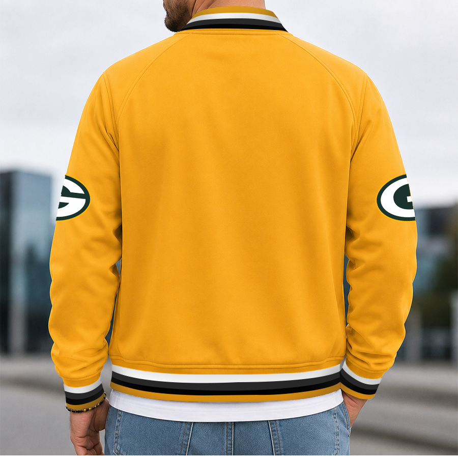 [SPECIAL OFFER] NEW CUSTOMIZED NFL08 GBP GREEN BAY PACKERS MEN'S CASUAL JACKET