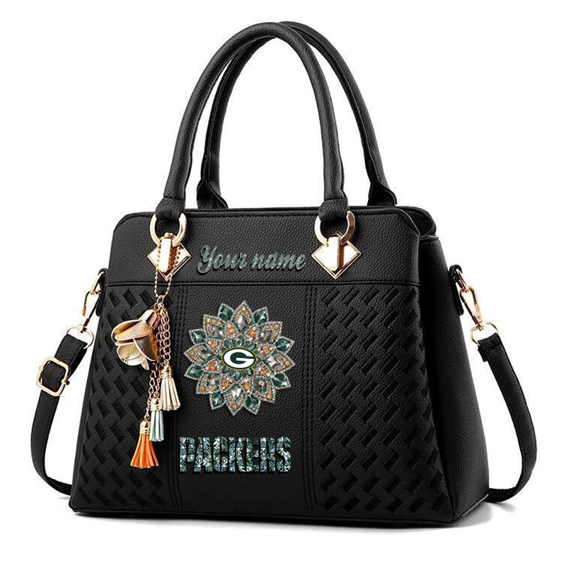 LIMITED EDITION - NEW CUSTOMIZED NFL08 GBP GREEN BAY PACKERS WOMEN'S ZIP HANDBAG MULTICOLOR