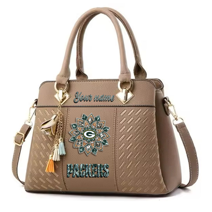 LIMITED EDITION - NEW CUSTOMIZED NFL08 GBP GREEN BAY PACKERS WOMEN'S ZIP HANDBAG MULTICOLOR