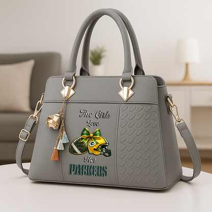 LIMITED EDITION - NEW CUSTOMIZED NFL08 GBP GREEN BAY PACKERS WOMEN'S ZIP HANDBAG MULTICOLOR