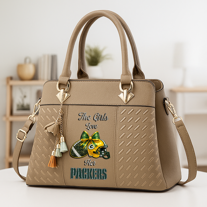 LIMITED EDITION - NEW CUSTOMIZED NFL08 GBP GREEN BAY PACKERS WOMEN'S ZIP HANDBAG MULTICOLOR