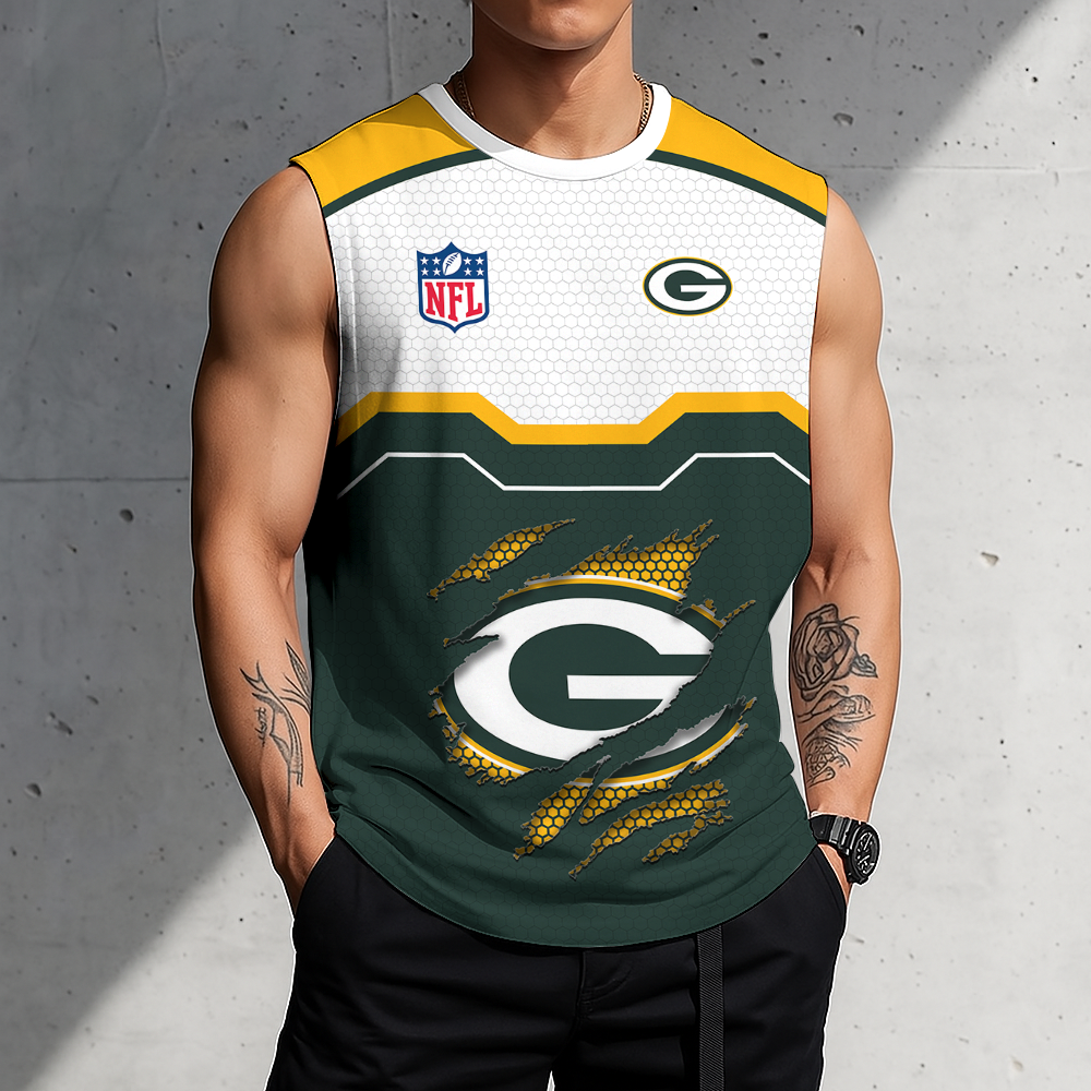 LIMITED EDITION - NEW CUSTOMIZED NFL08 GBP GREEN BAY PACKERS MEN'S GYM SHIRT