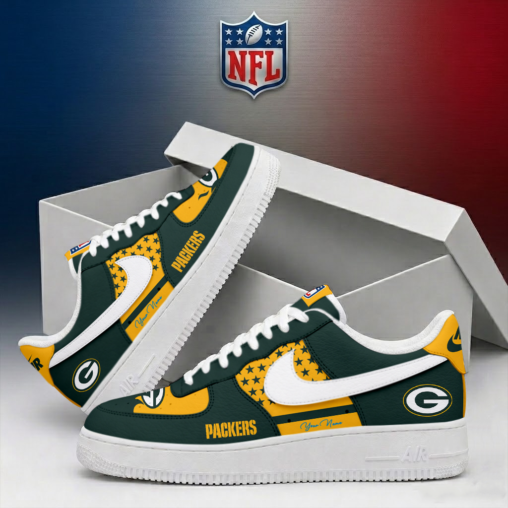 LIMITED EDITION - NEW CUSTOMIZED NFL08 GBP GREEN BAY PACKERS AF1 SHOES