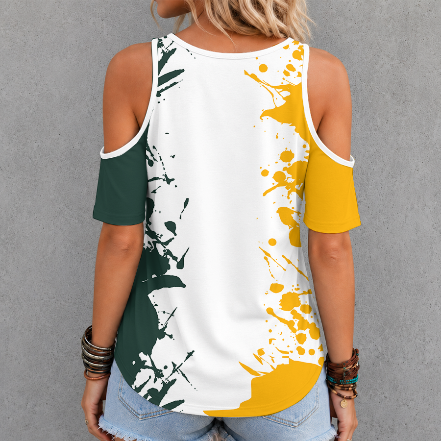 [SPECIAL OFFER] NEW CUSTOMIZED NFL08 GBP GREEN BAY PACKERS CRISS CROSS V-NECK TOP