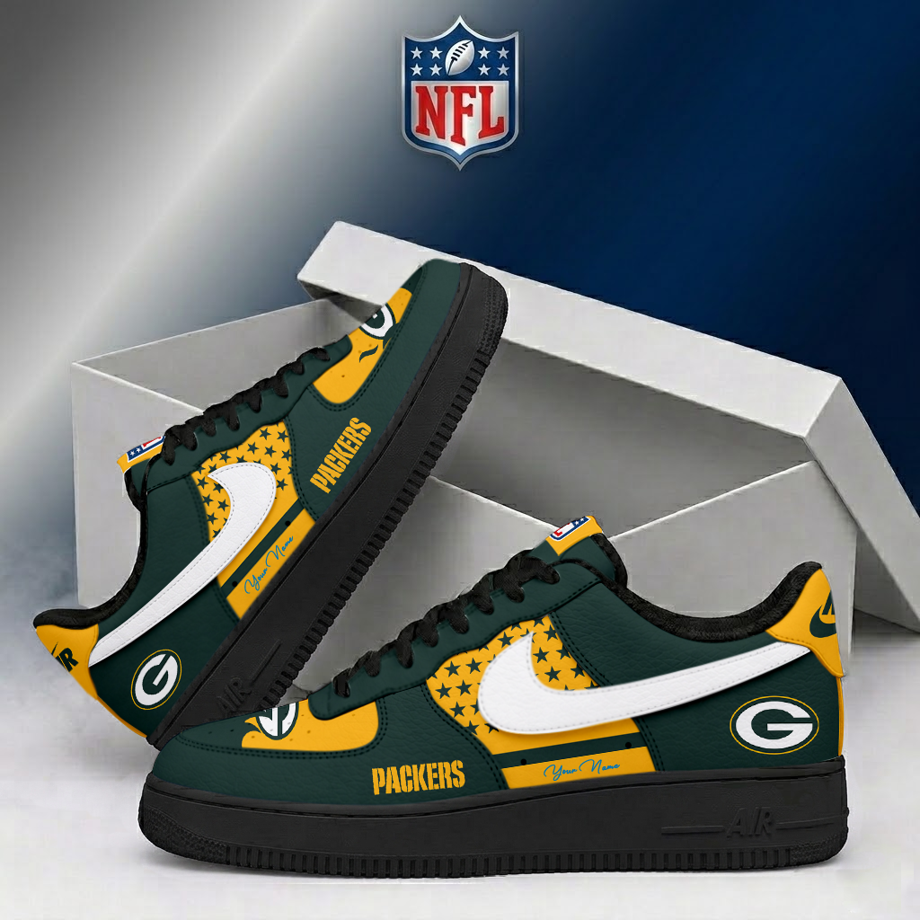 LIMITED EDITION - NEW CUSTOMIZED NFL08 GBP GREEN BAY PACKERS AF1 SHOES