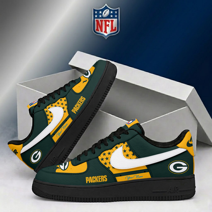 LIMITED EDITION - NEW CUSTOMIZED NFL08 GBP GREEN BAY PACKERS AF1 SHOES