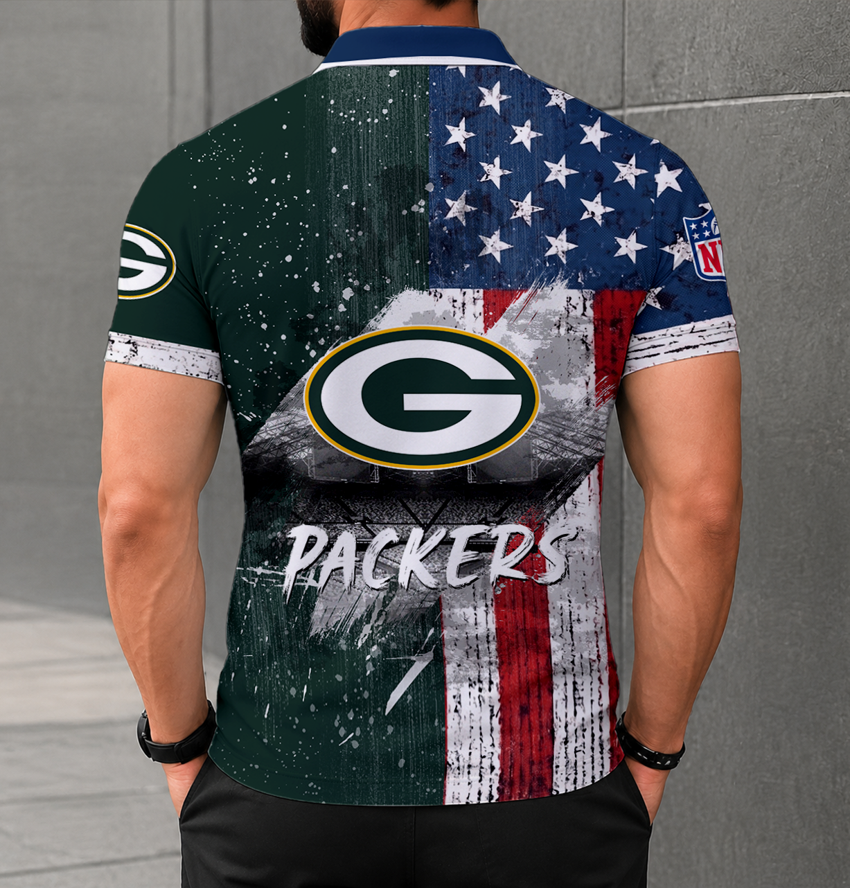 SPECIAL EDITION - NEW CUSTOMIZED NFL08 GBP GREEN BAY PACKERS POLO SHIRT